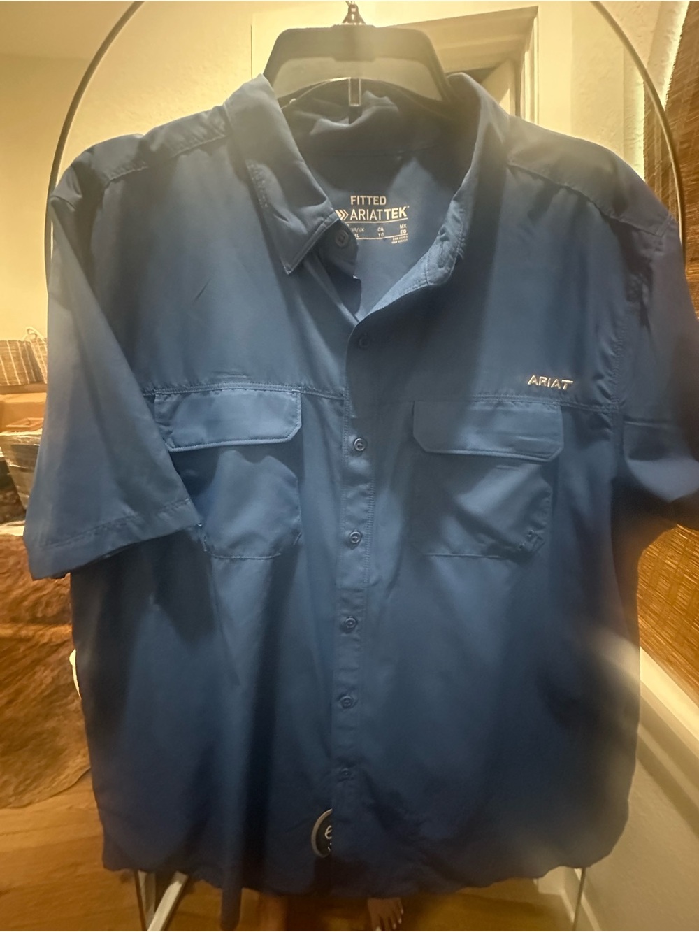 Ariat Men's Short Sleeve Blue Performance Shirt